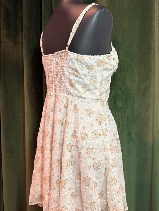 Smocked Floral Spaghetti Strap Mini Dress by JOSUIM - Picture 2 of 3